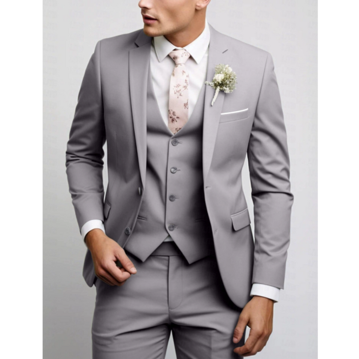 Bartosz | Garnitur Męski Trzyczęściowy Slim Fit Formalny Na Wesele