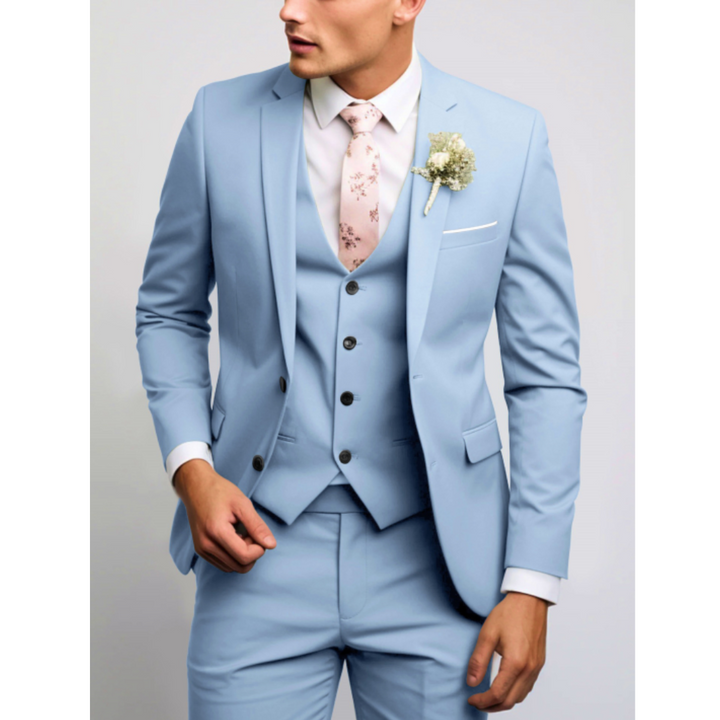 Bartosz | Garnitur Męski Trzyczęściowy Slim Fit Formalny Na Wesele