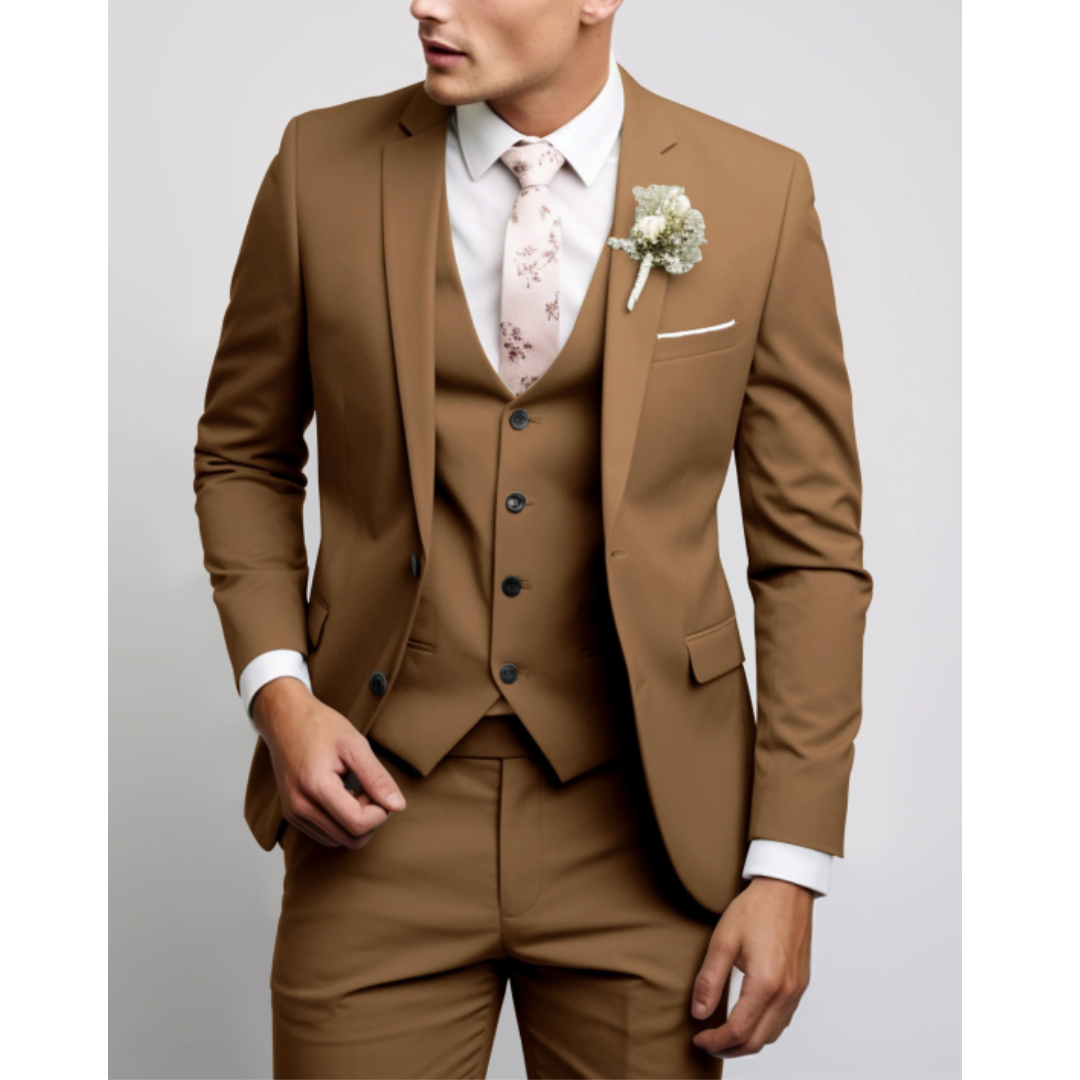 Bartosz | Garnitur Męski Trzyczęściowy Slim Fit Formalny Na Wesele