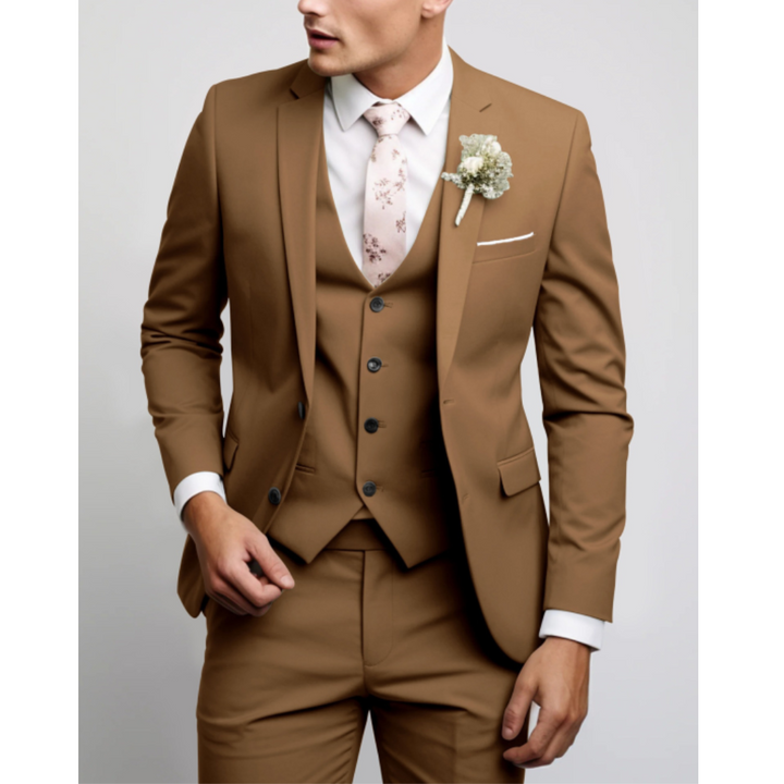 Bartosz | Garnitur Męski Trzyczęściowy Slim Fit Formalny Na Wesele