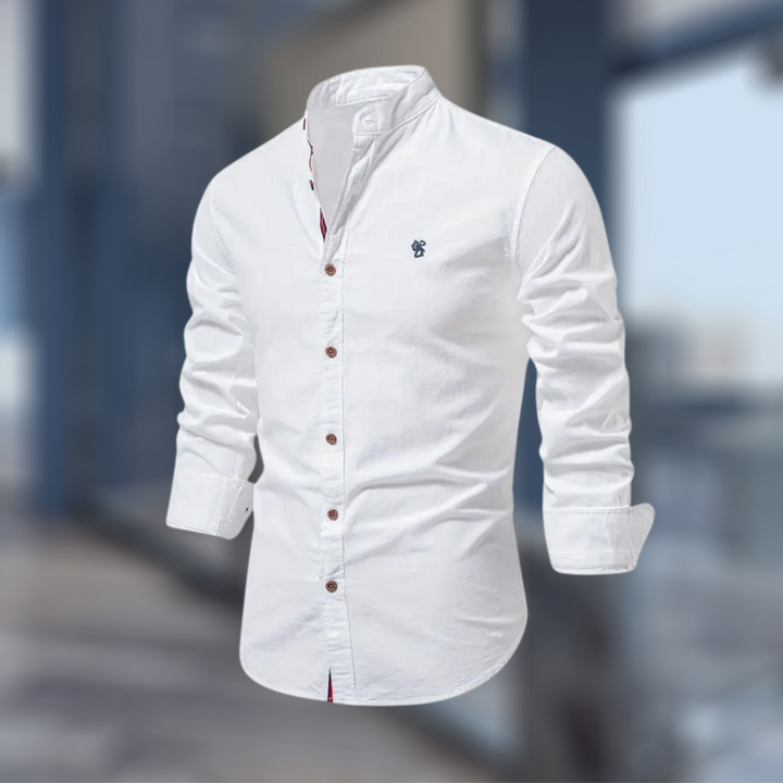 Mirosław | Koszula Męska Bawełniana Stójka Slim Fit Casualowa