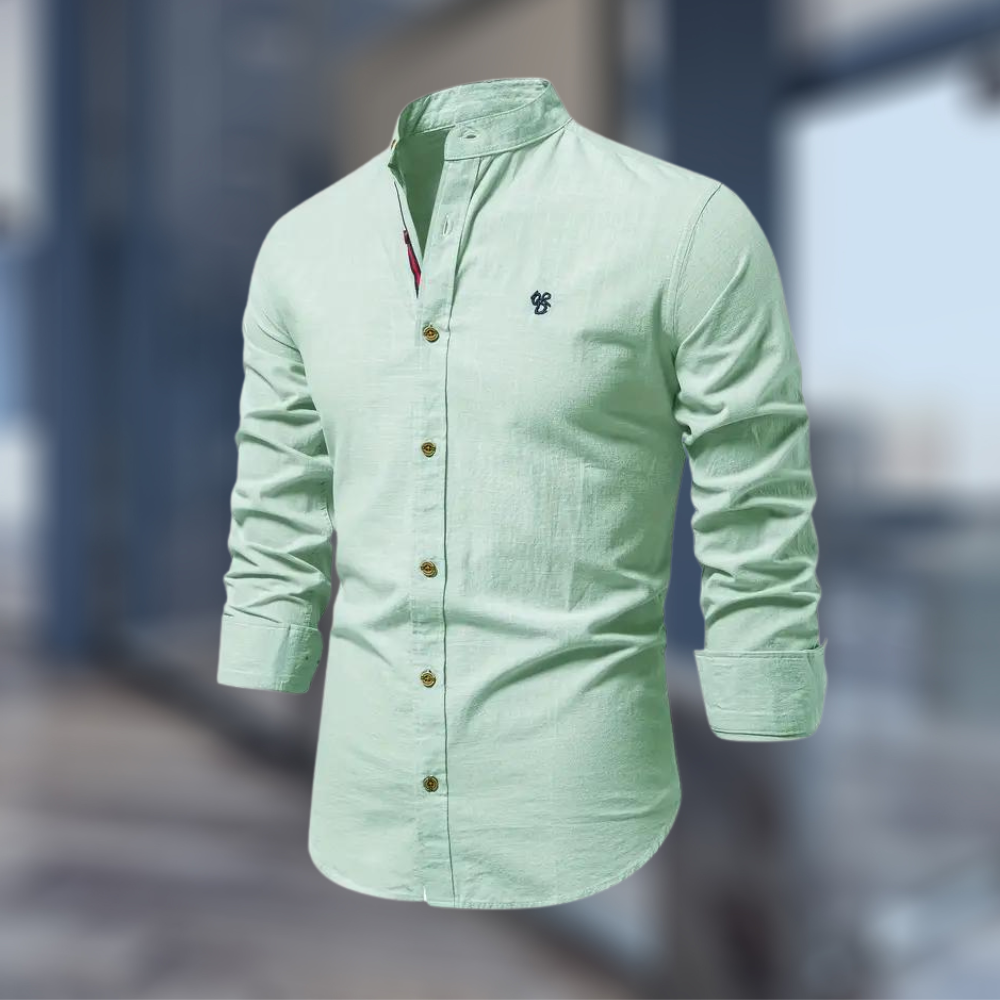 Mirosław | Koszula Męska Bawełniana Stójka Slim Fit Casualowa