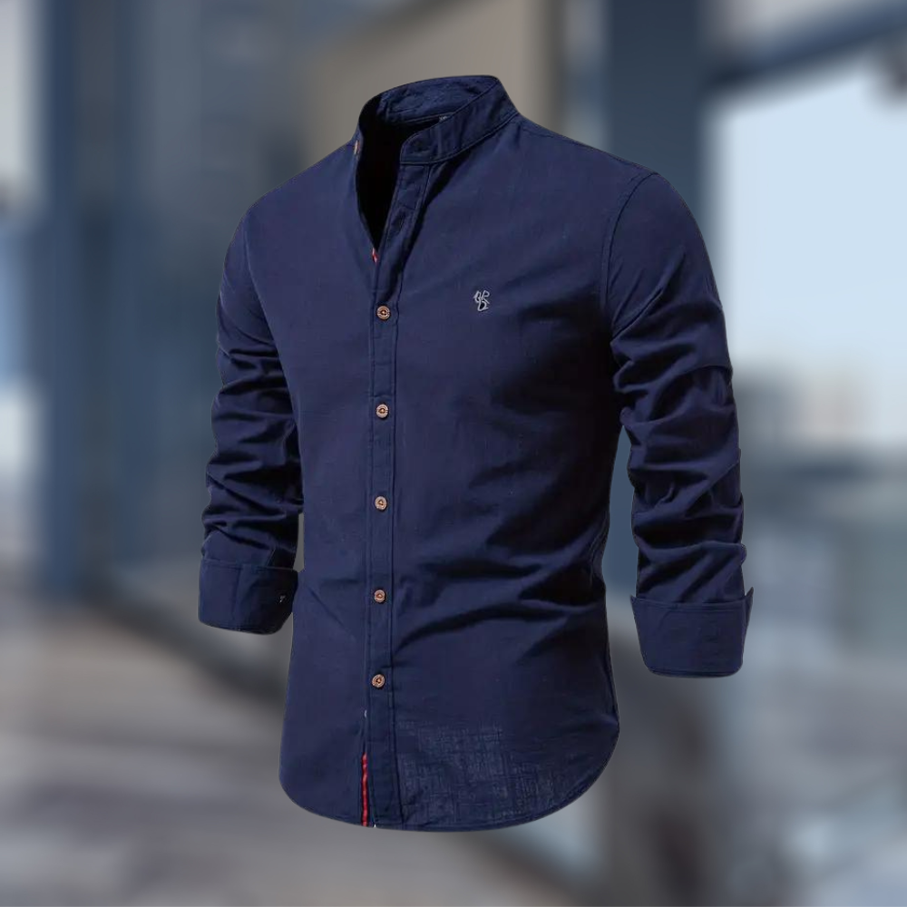 Mirosław | Koszula Męska Bawełniana Stójka Slim Fit Casualowa