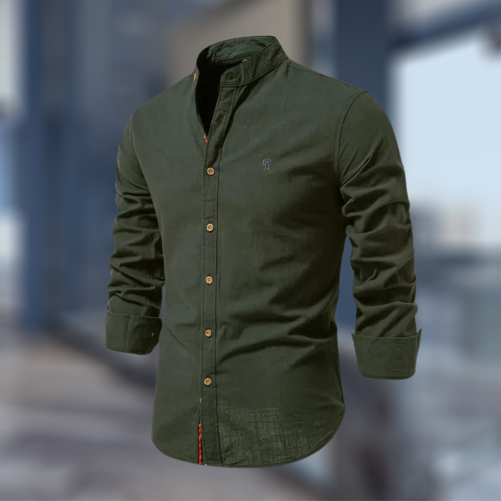 Mirosław | Koszula Męska Bawełniana Stójka Slim Fit Casualowa