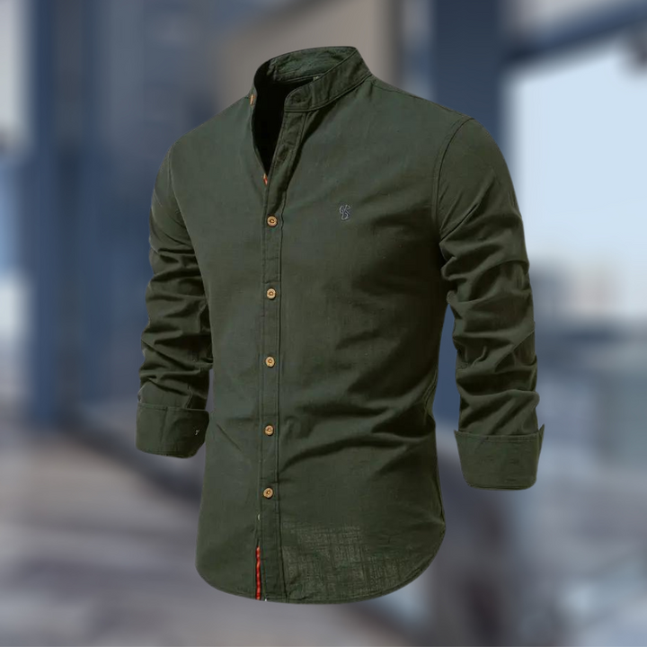 Mirosław | Koszula Męska Bawełniana Stójka Slim Fit Casualowa