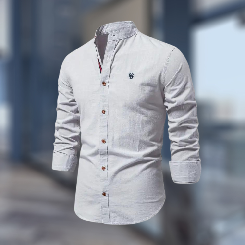 Mirosław | Koszula Męska Bawełniana Stójka Slim Fit Casualowa
