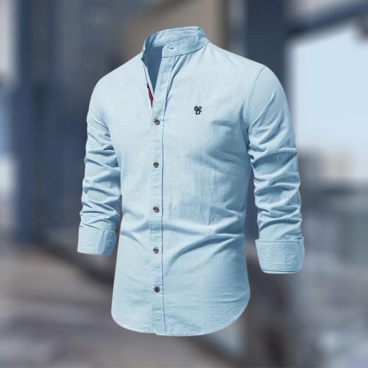 Mirosław | Koszula Męska Bawełniana Stójka Slim Fit Casualowa