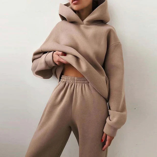 Teresa | Komplet Dresowy Damski Z Kapturem Casual