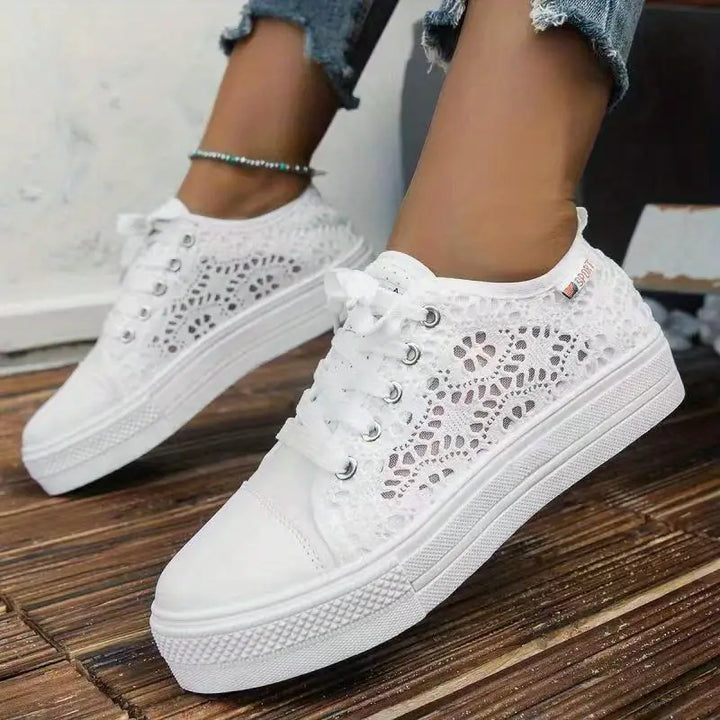 Monika | Sneakersy Damskie Na Platformie Letnie Minimalistyczne