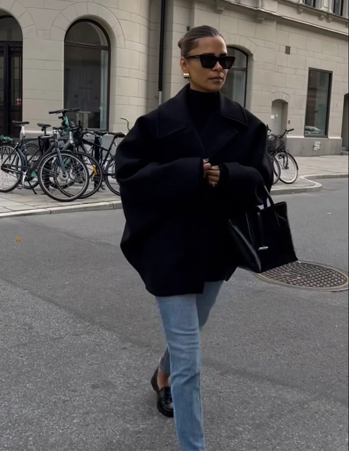 Jolanta | Kurtka damska wełniana krótka oversize