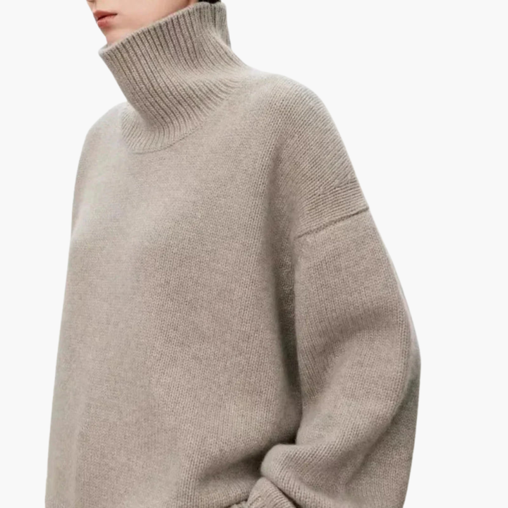 Renata | Sweter damski oversize z wysokim kołnierzem