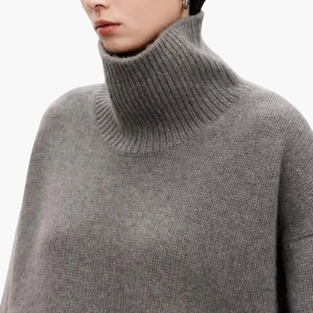 Renata | Sweter damski oversize z wysokim kołnierzem