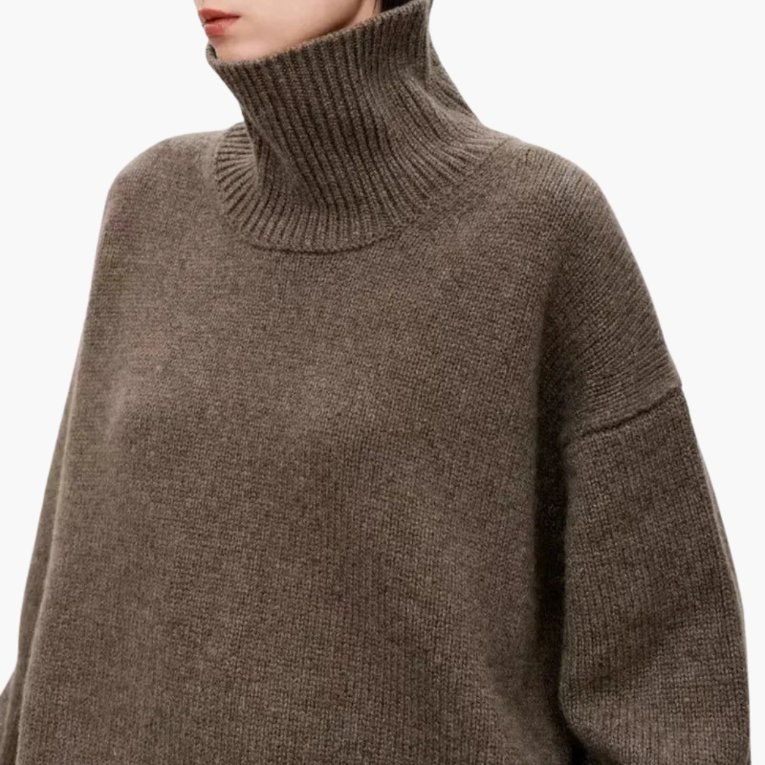 Renata | Sweter damski oversize z wysokim kołnierzem
