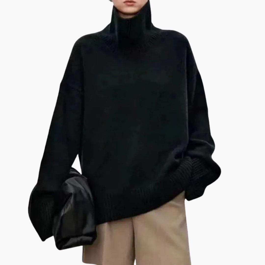 Renata | Sweter damski oversize z wysokim kołnierzem