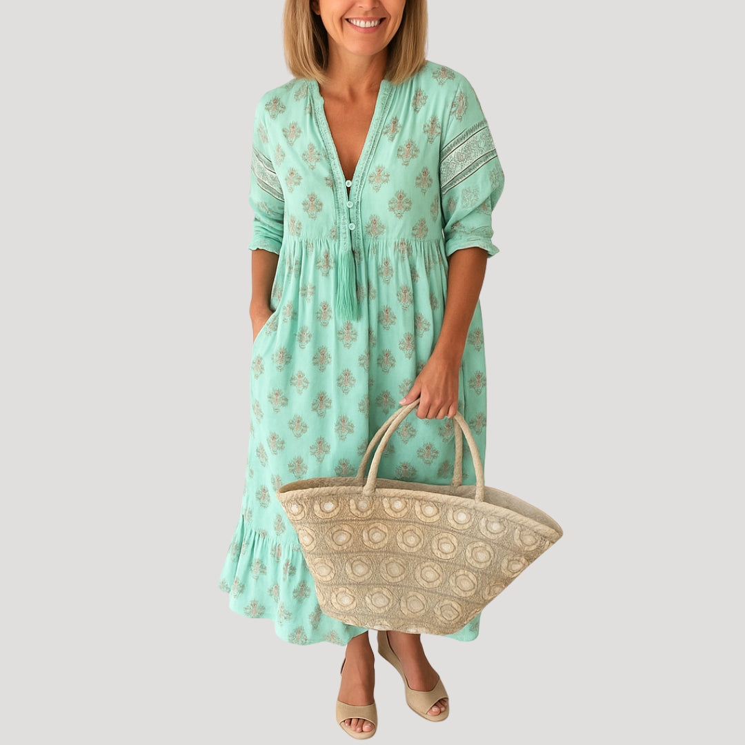 Zofia | Sukienka Midi Damska Boho Z Frędzelkami Letnia