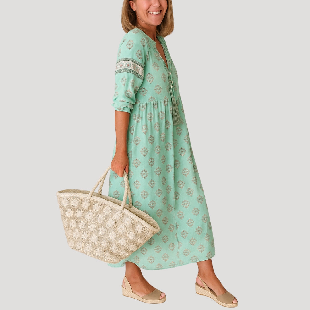 Zofia | Sukienka Midi Damska Boho Z Frędzelkami Letnia
