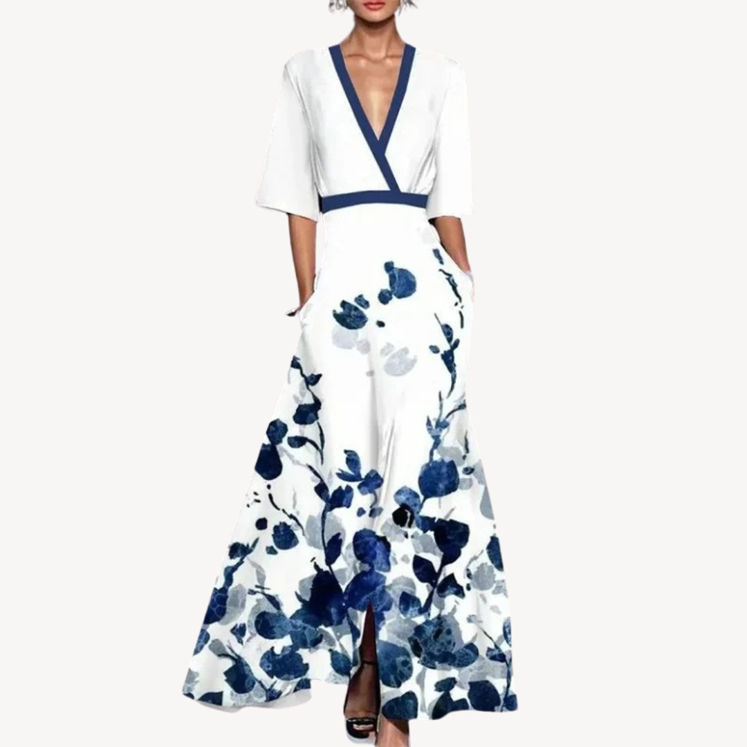 Aleksandra | Sukienka Maxi Damska Kopertowa Wieczorowa Elegancka