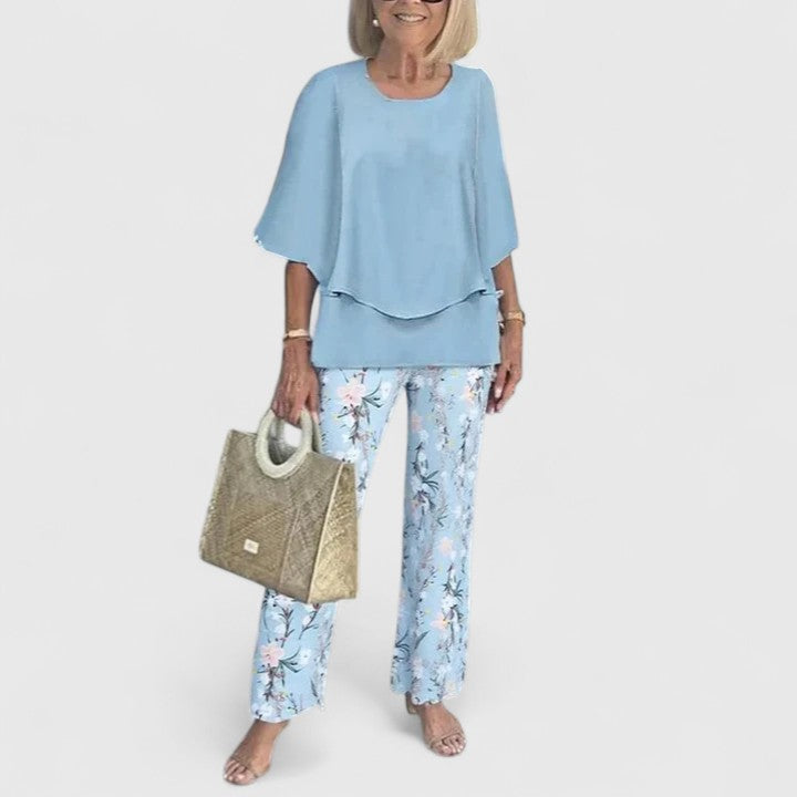 Monika | Komplet Damski Dwuczęściowy Elegancki Casualowy
