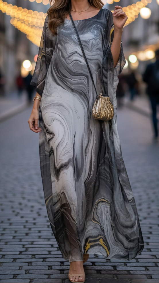 Laura | Damska Sukienka Maxi z Szyfonu