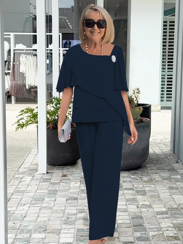 Barbara | Komplet Damski Elegancki Bluzka Spodnie