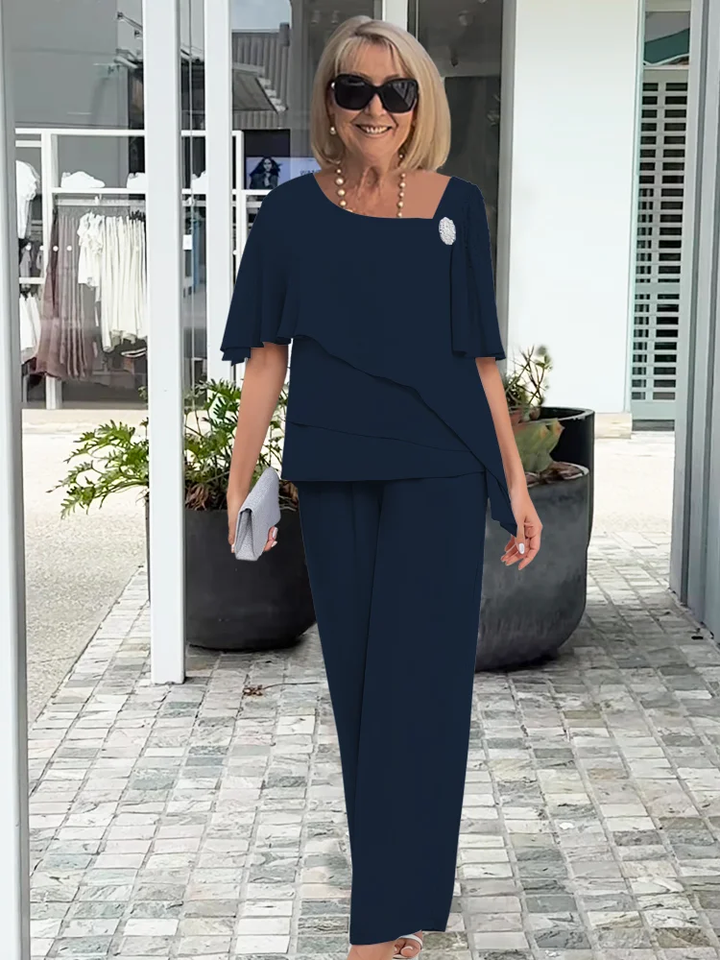 Barbara | Komplet Damski Elegancki Bluzka Spodnie