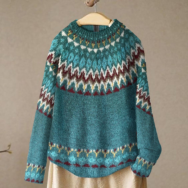 Stefania | Sweter damski Fair Isle z geometrycznym wzorem
