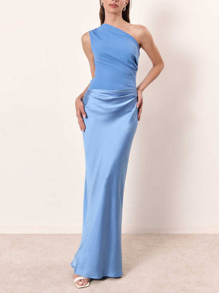 Anita | Sukienka Maxi Damska One Shoulder Plisowana
