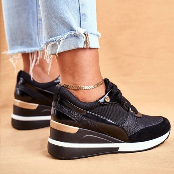 Monika | Sneakersy damskie na podwyższonej podeszwie
