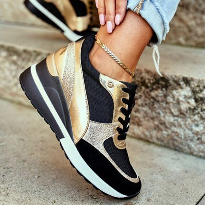 Monika | Sneakersy damskie na podwyższonej podeszwie