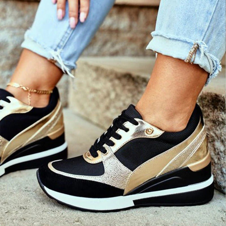 Monika | Sneakersy damskie na podwyższonej podeszwie