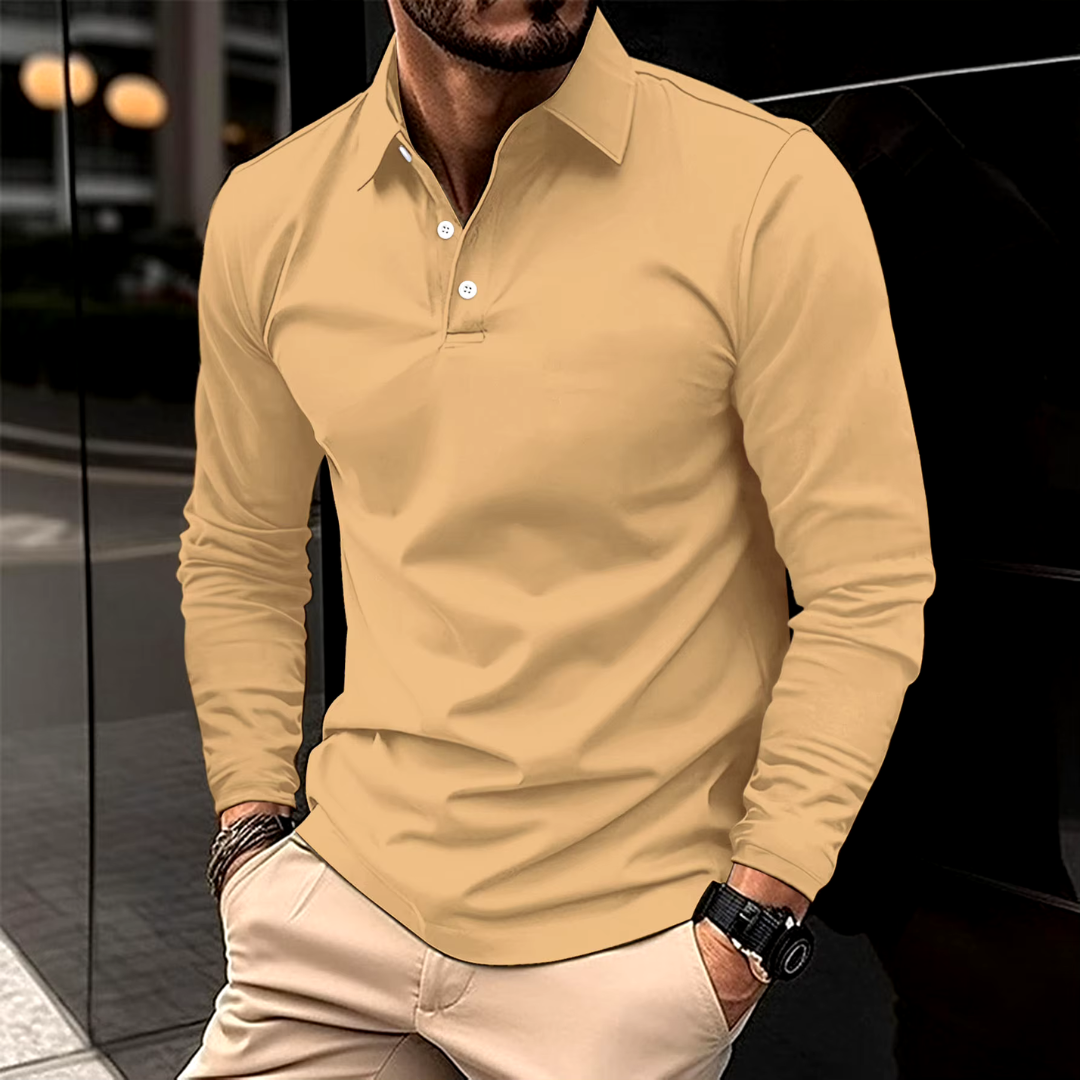 Tomasz | Koszulka Polo Męska Z Długim Rękawem Slim Fit Klasyczna