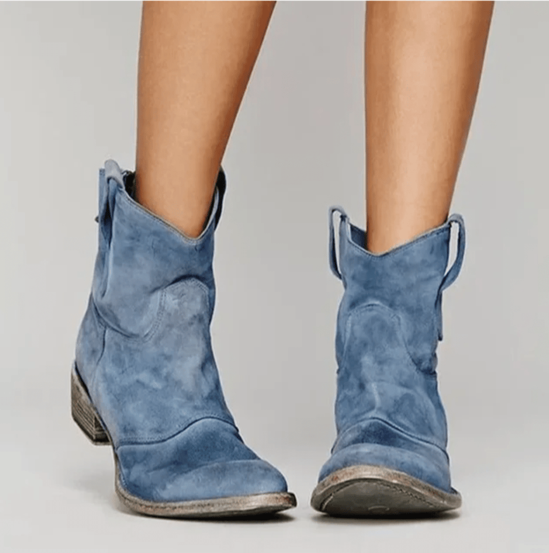 Lucyna | Botki Damskie Zamszowe Western