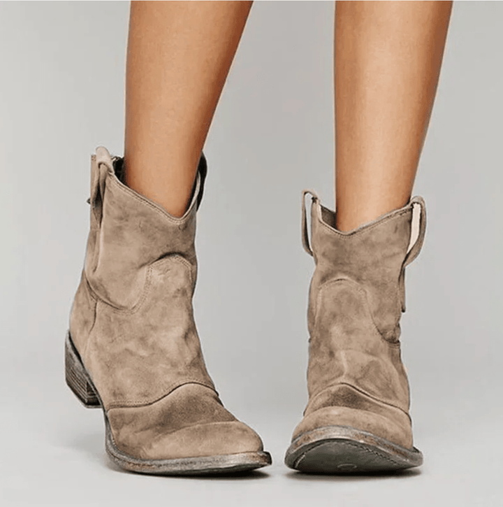 Lucyna | Botki Damskie Zamszowe Western