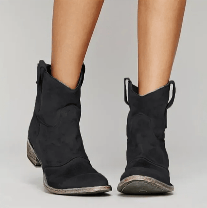 Lucyna | Botki Damskie Zamszowe Western