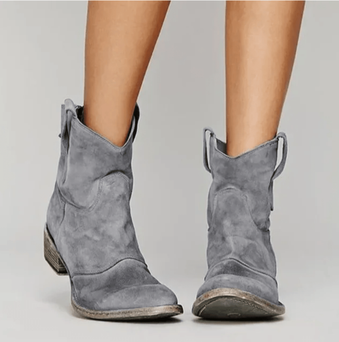 Lucyna | Botki Damskie Zamszowe Western