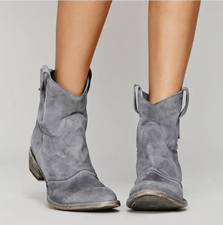 Lucyna | Botki Damskie Zamszowe Western
