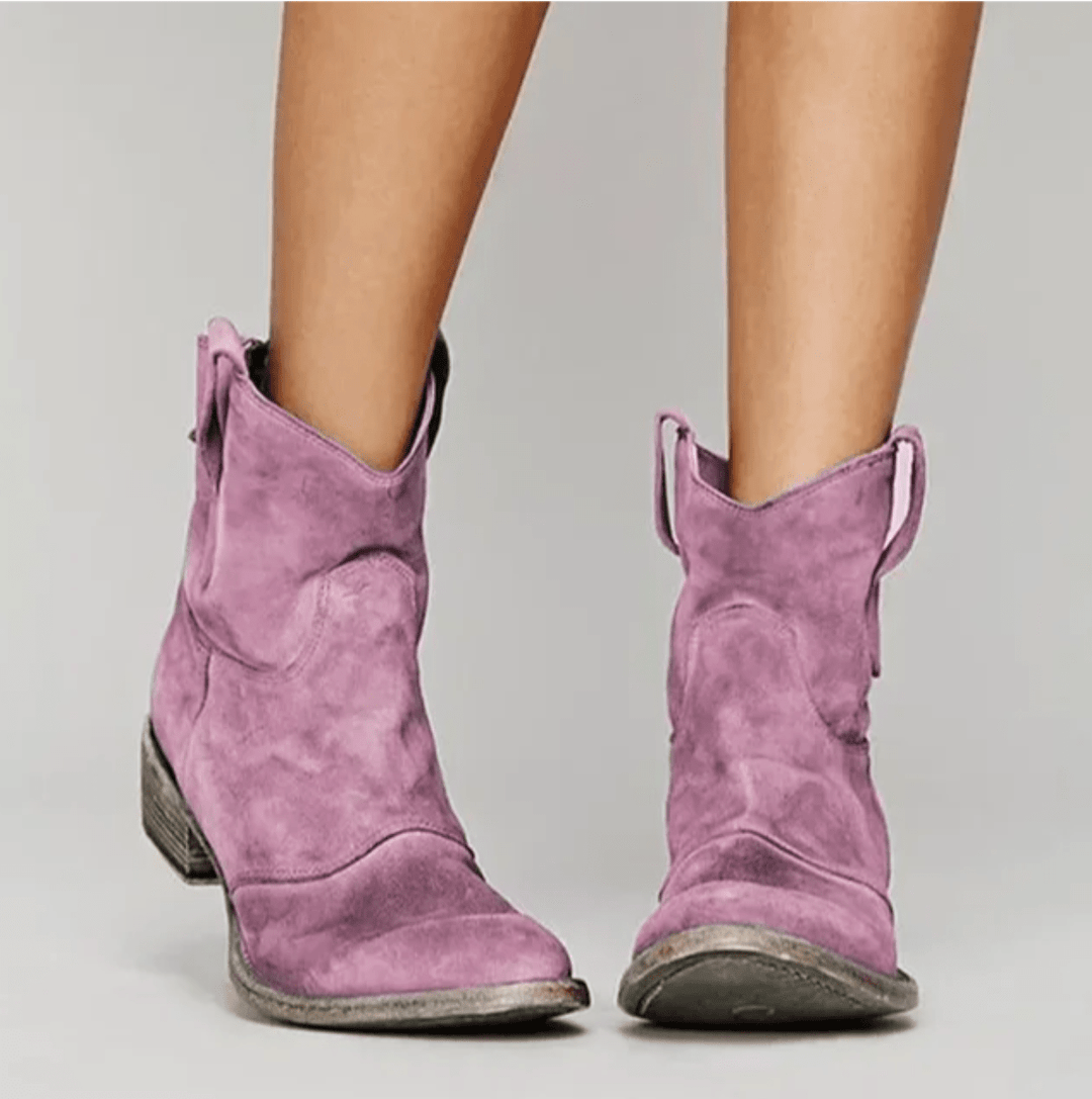 Lucyna | Botki Damskie Zamszowe Western