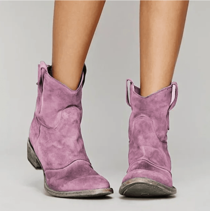 Lucyna | Botki Damskie Zamszowe Western