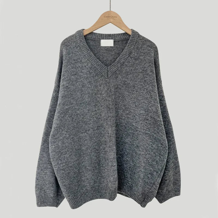 Ewa | Sweter Damski Z Dekoltem W Serek