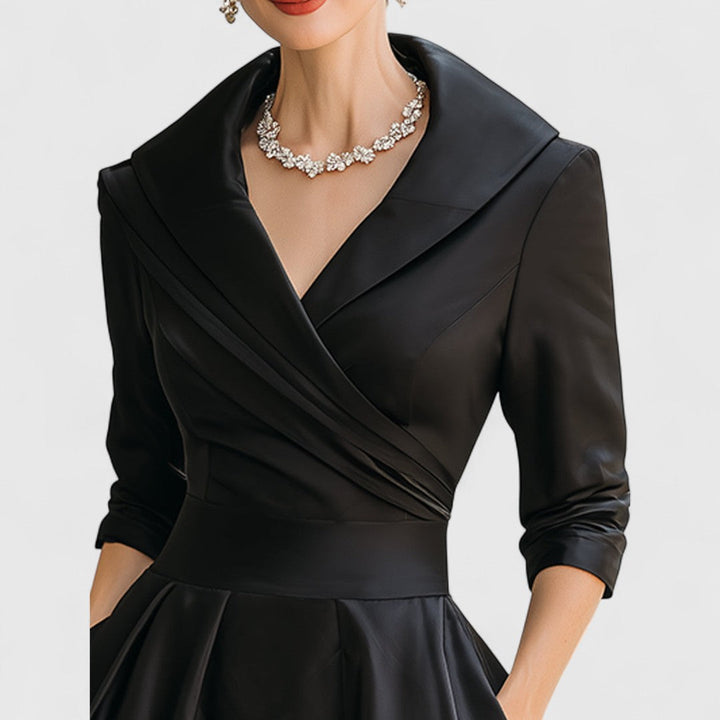 Monika | Sukienka Midi Damska Kopertowa Z Dekoltem V Elegancka