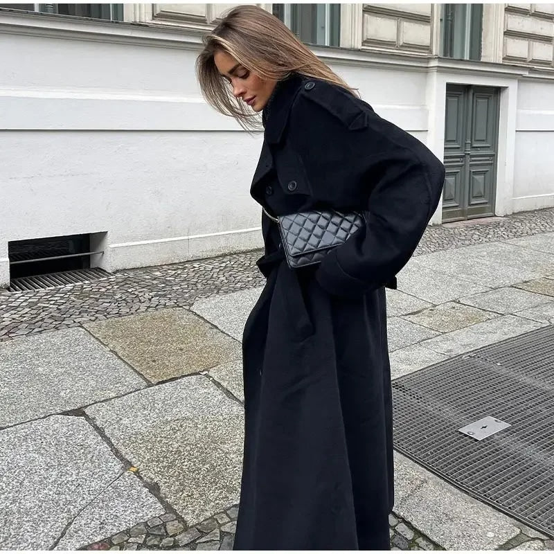 Paulina | Trencz damski dwurzędowy z paskiem