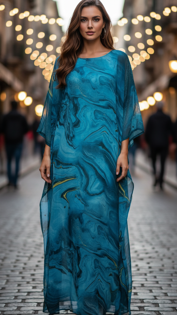 Laura | Damska Sukienka Maxi z Szyfonu