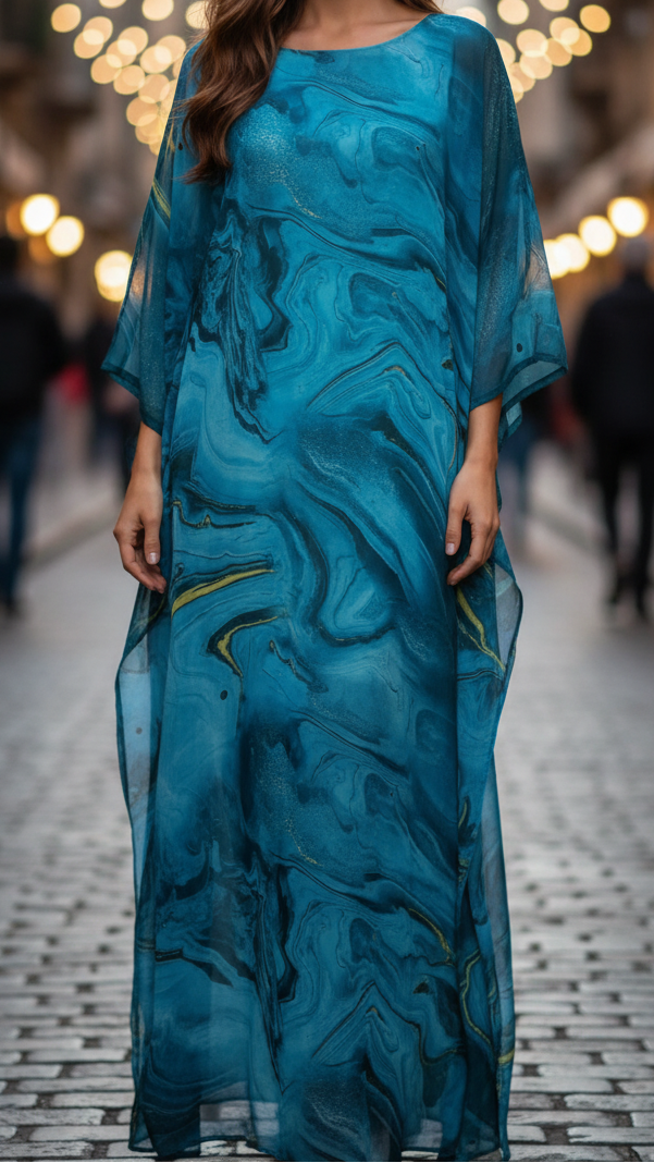 Laura | Damska Sukienka Maxi z Szyfonu