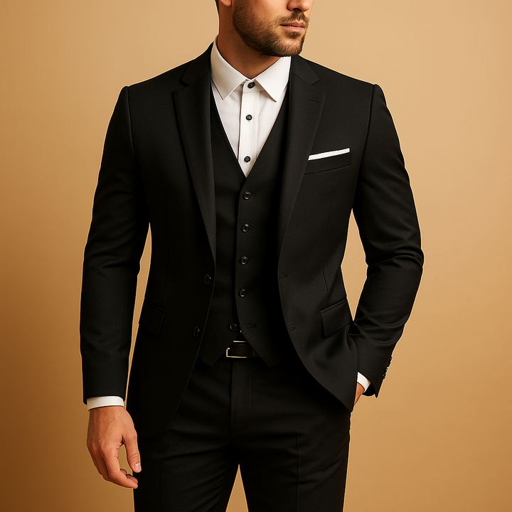 Piotr | Garnitur Męski Trzyczęściowy Slim Fit Na Wesele