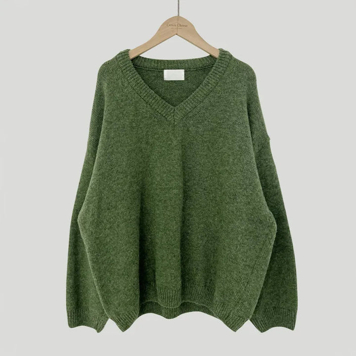 Ewa | Sweter Damski Z Dekoltem W Serek
