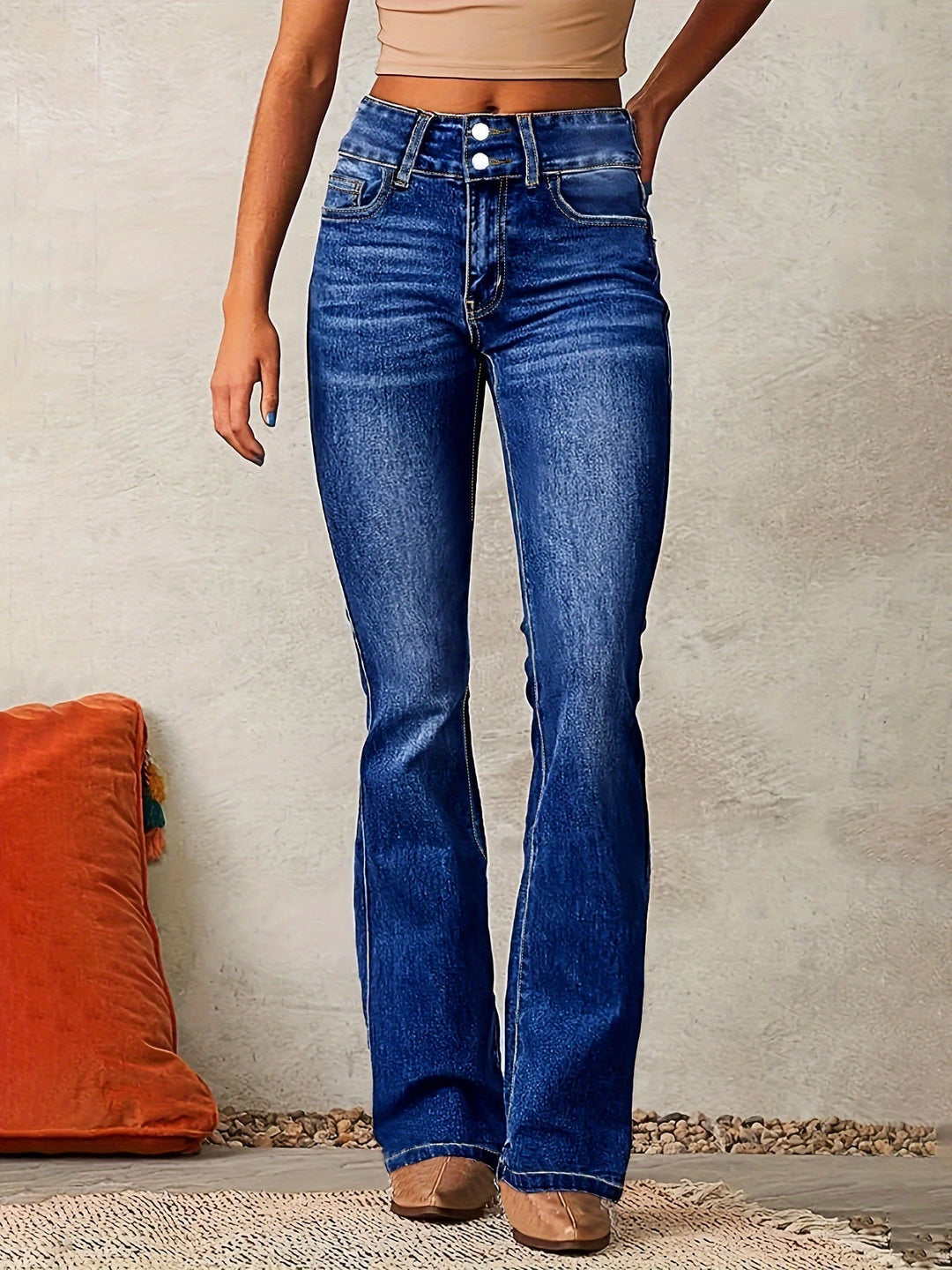 Natalia | Jeansy Damskie Straight Flare Wysoki Stan Klasyczne