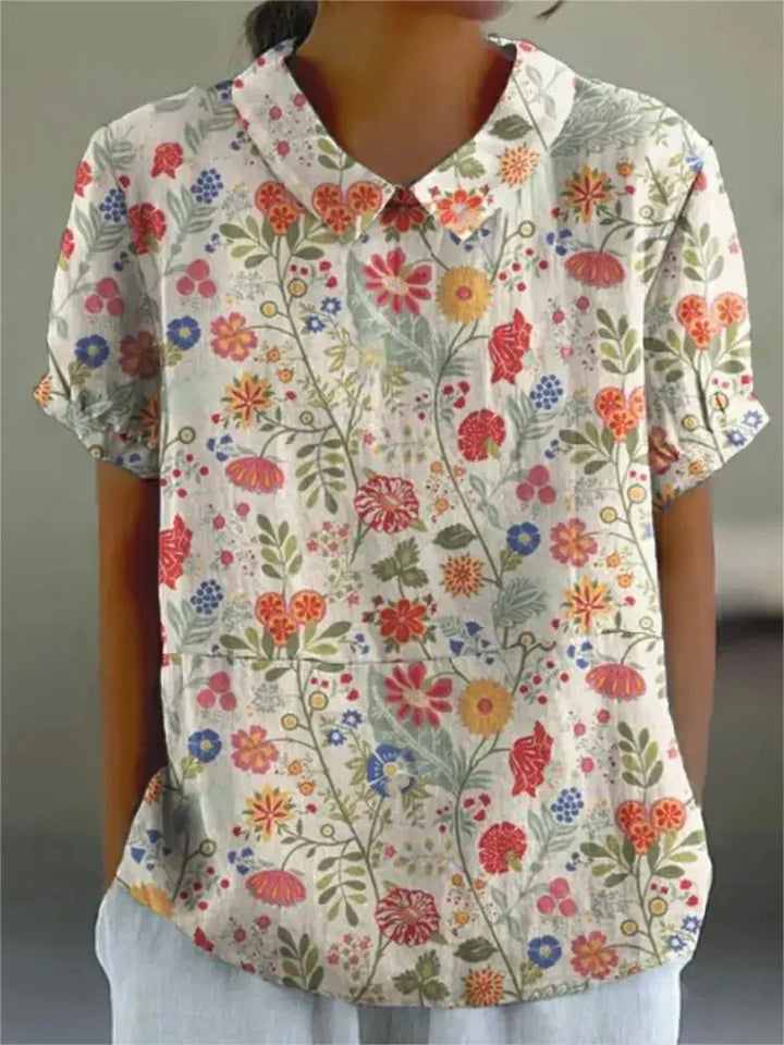 Maja | Bluzka Damska W Kwiaty Vintage Casualowa