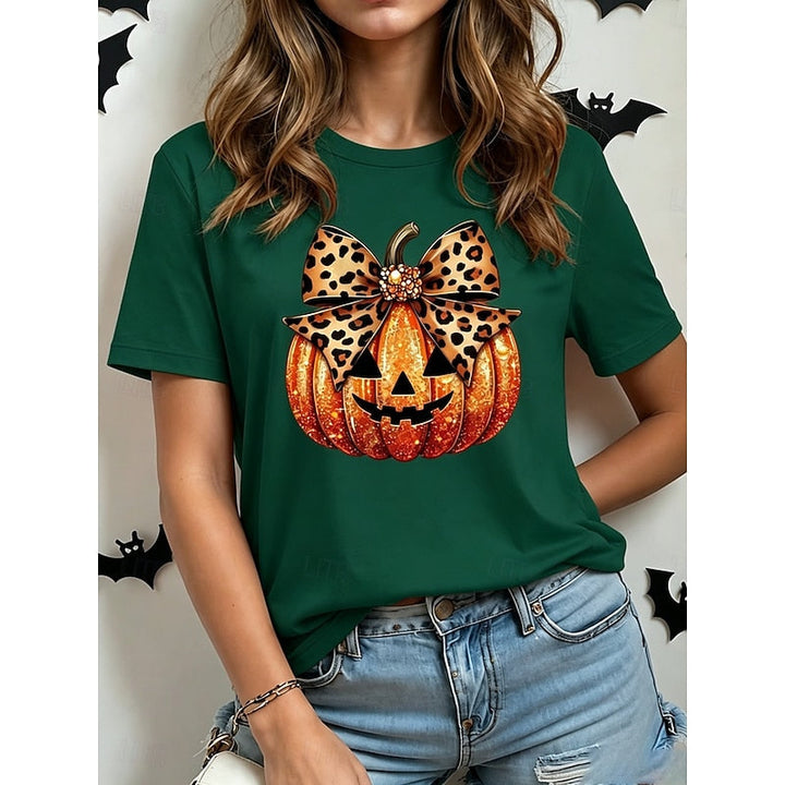 Magdalena | T-shirt damski z okrągłym dekoltem i nadrukiem Halloween
