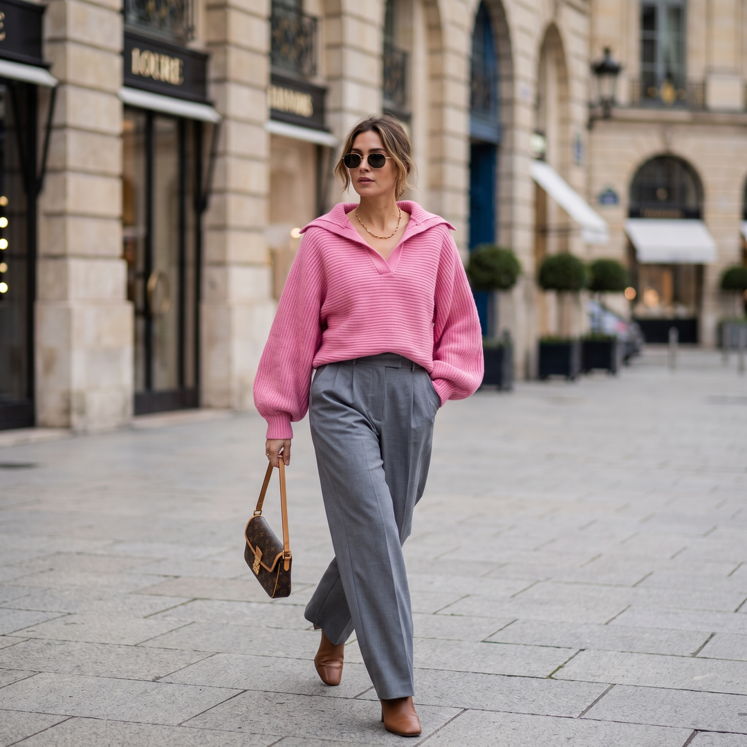 Magdalena | Sweter Damski Z Prążkowanej Dzianiny