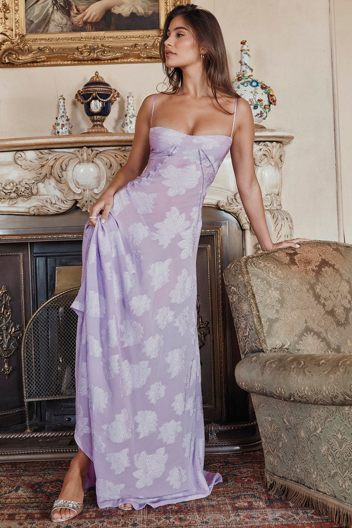 Natalia | Sukienka Maxi Damska Gorsetowa W Kwiaty Z Aplikacjami
